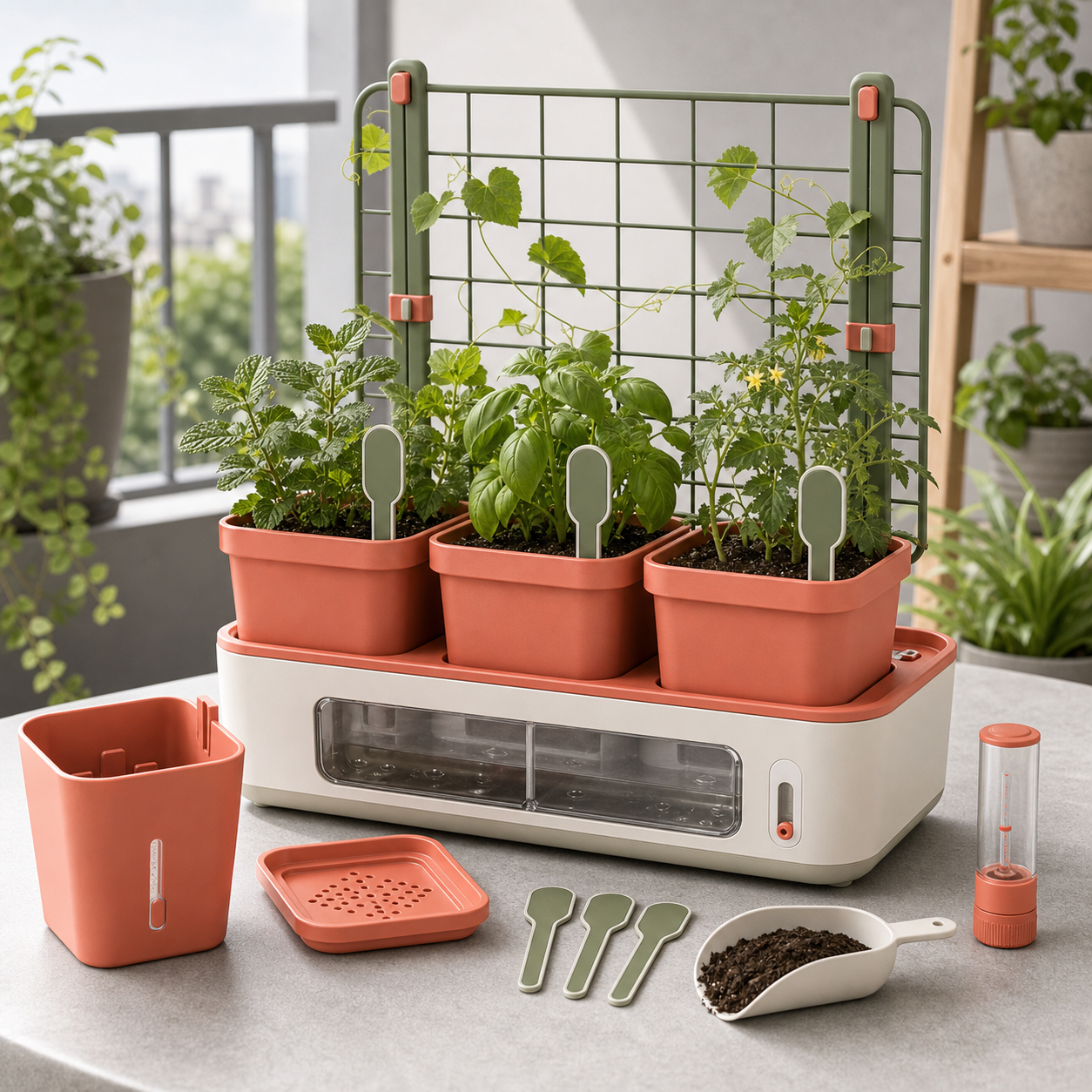 Self-watering balcony planter kit