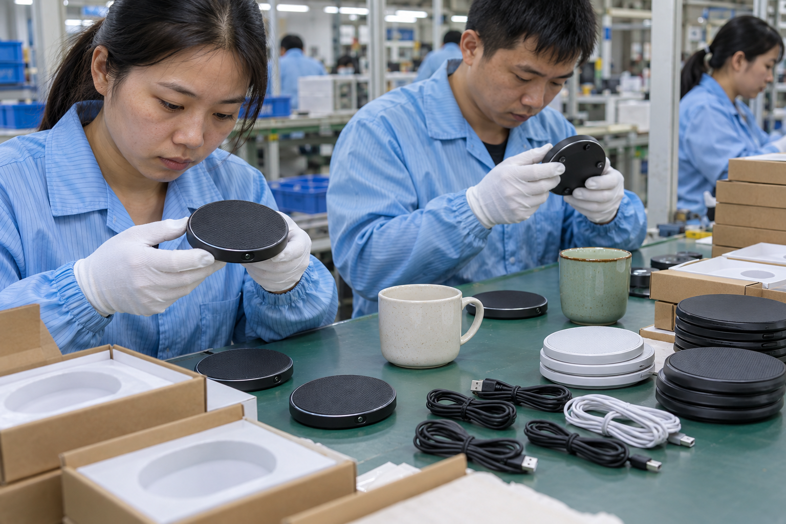 Smart Hydration Coasters product sample prepared for a buyer specification review