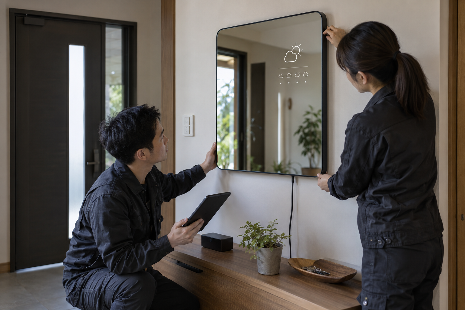 Complementary product application setup used when planning a Smart Mirror Weather Panels wholesale range