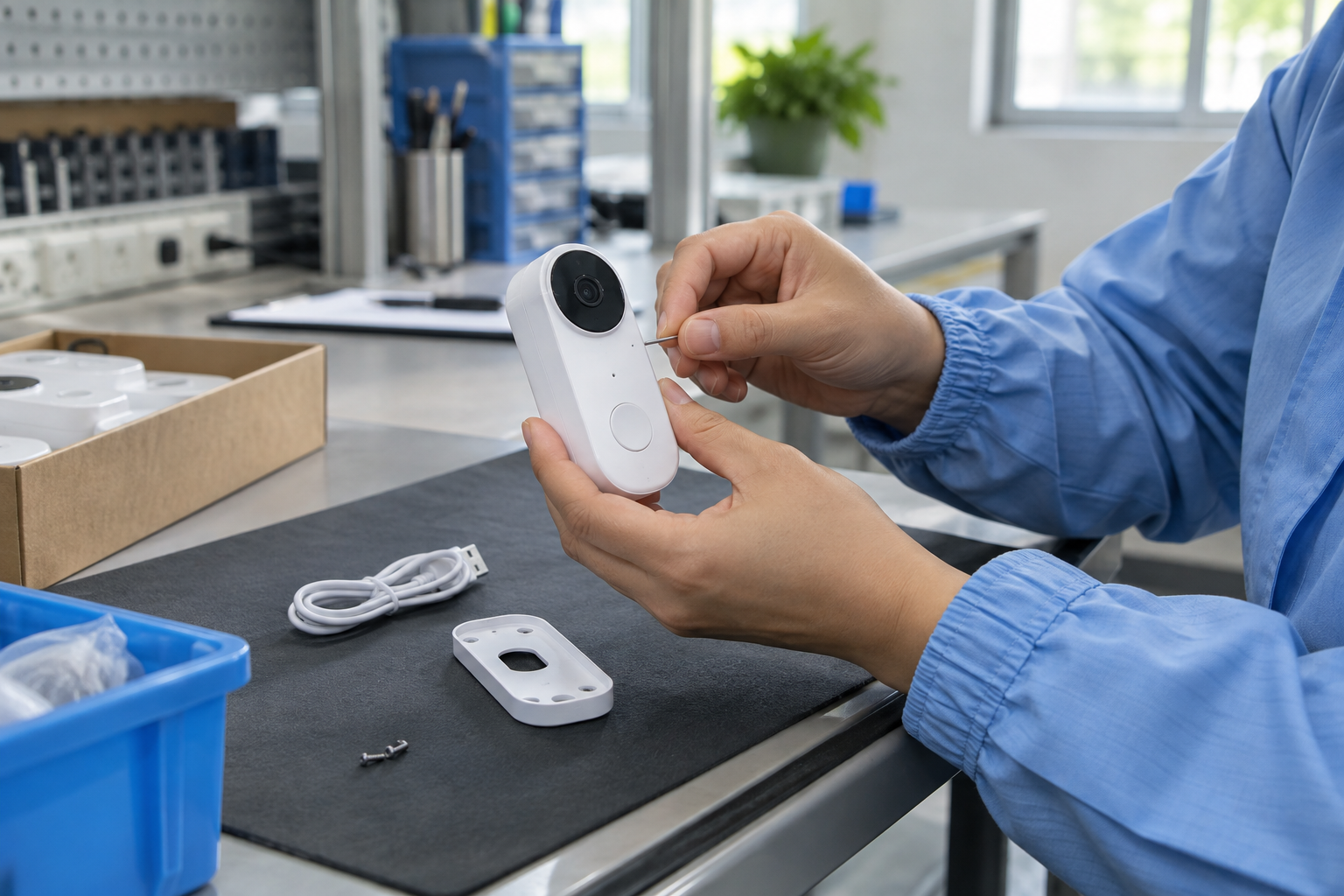 Smart pet doorbell sample reset during a buyer documentation review