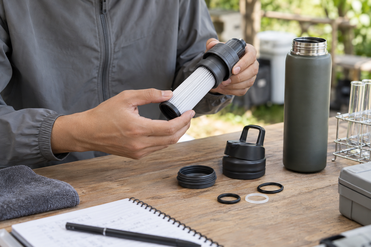 Outdoor filter bottle replacement components arranged for fit review