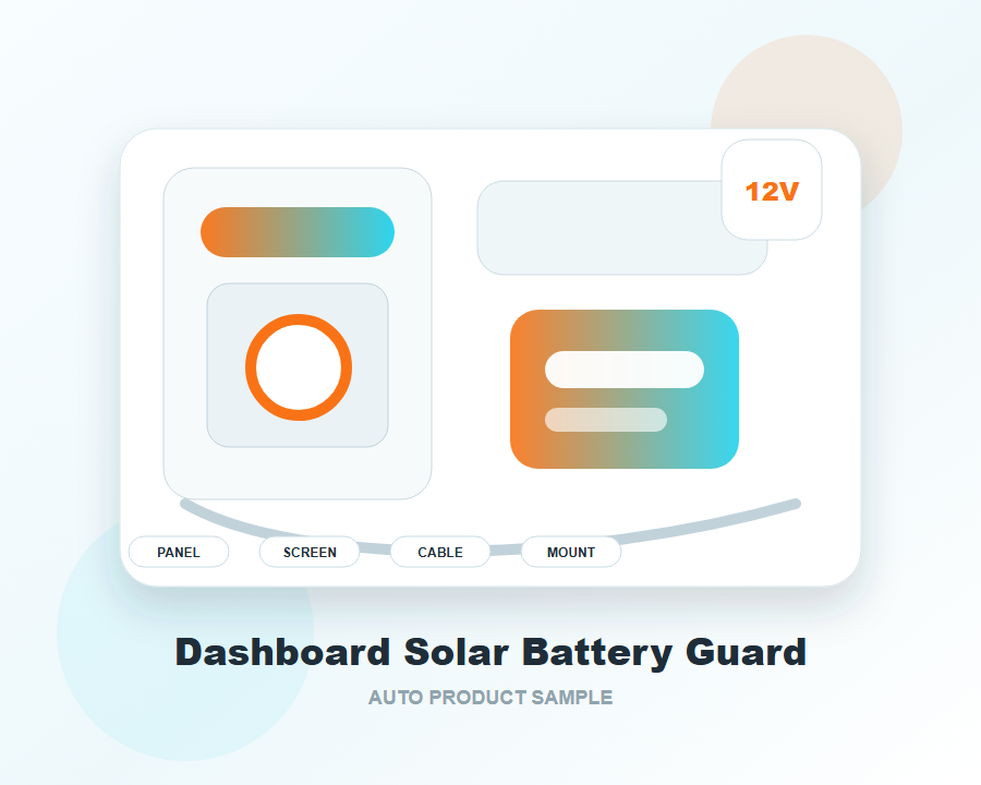Dashboard solar battery guard with voltage display