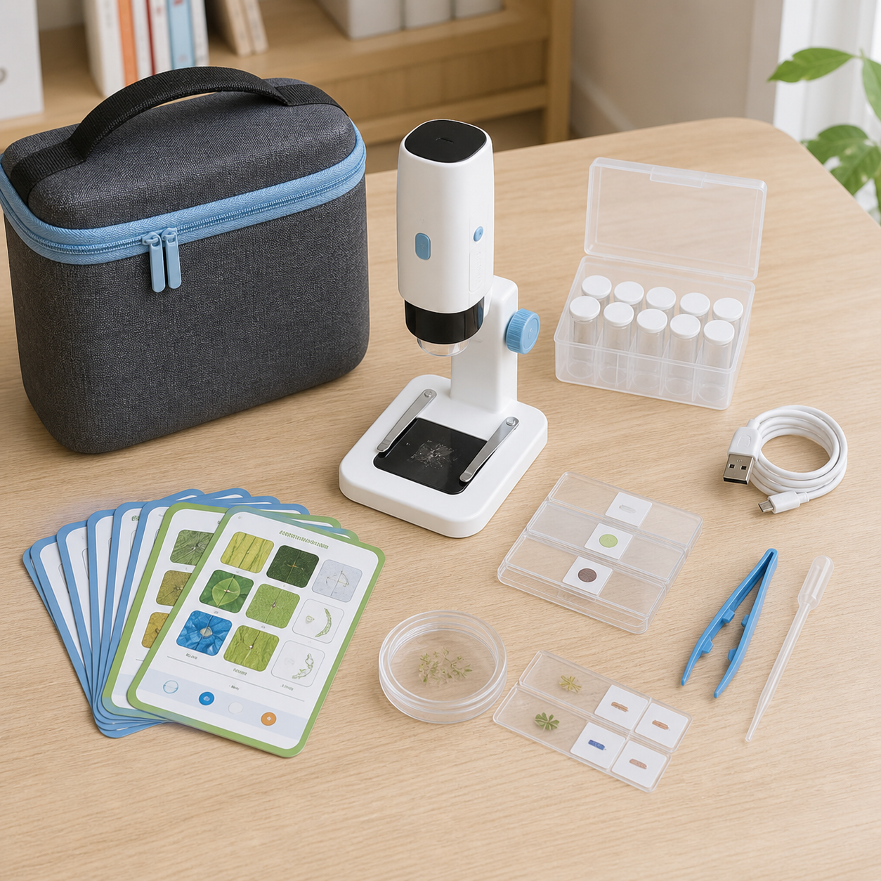 Kids portable digital microscope discovery kit