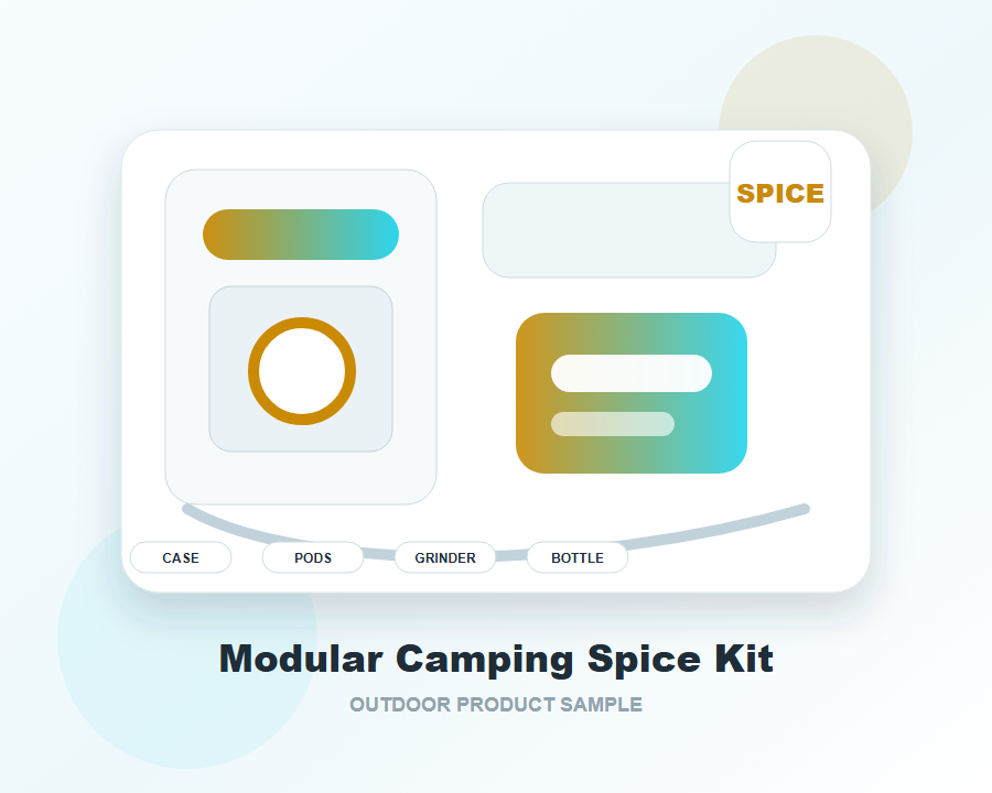 Modular camping spice kit in compact case