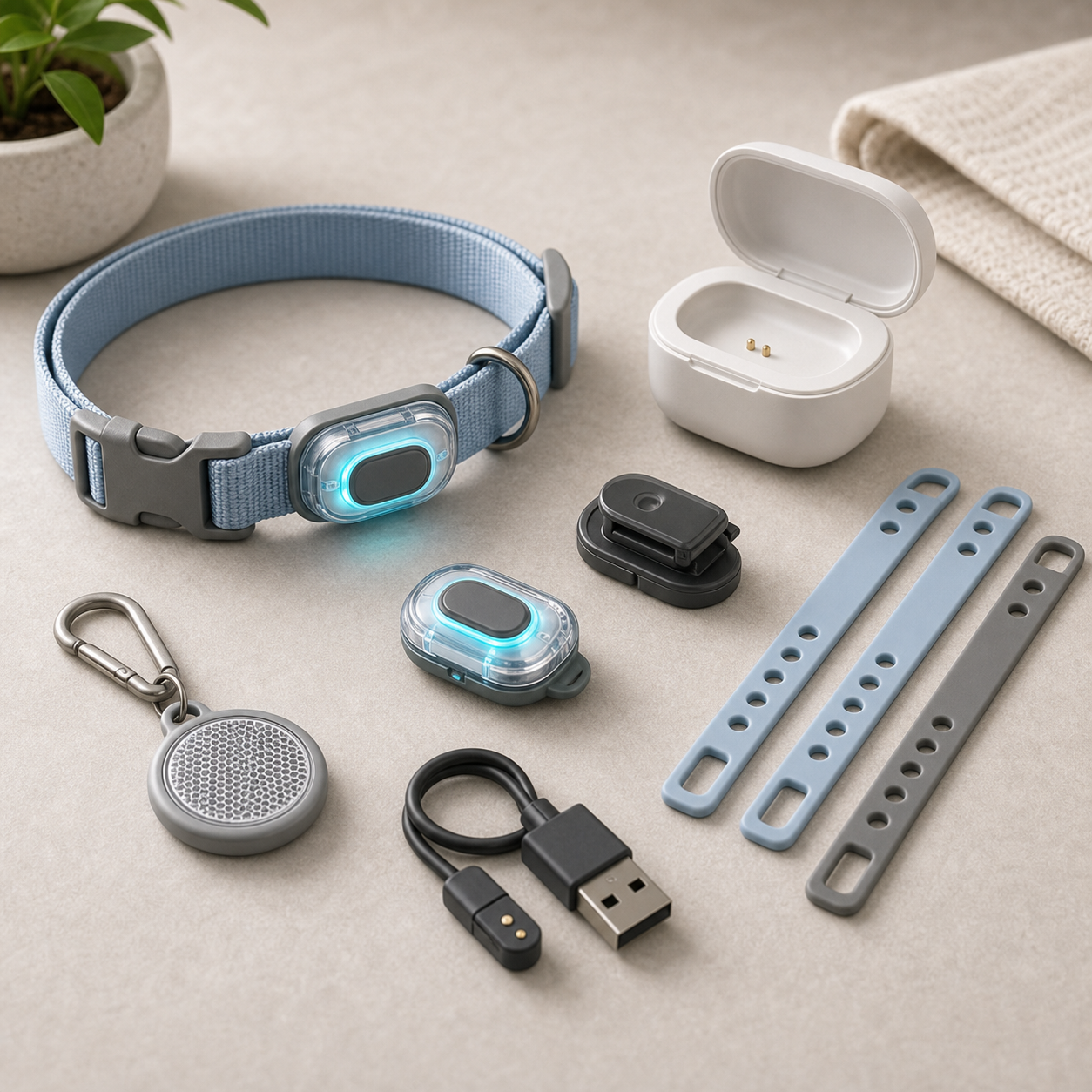 Rechargeable pet safety tracker light