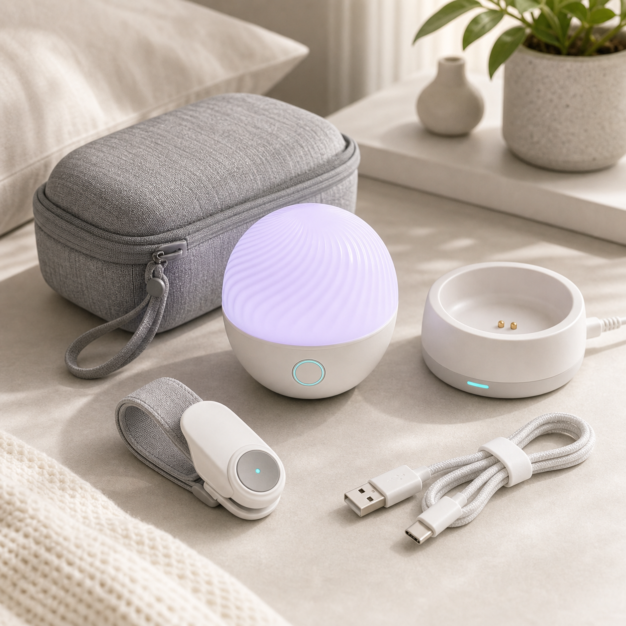 Smart sleep breathing trainer and bedside relaxation device