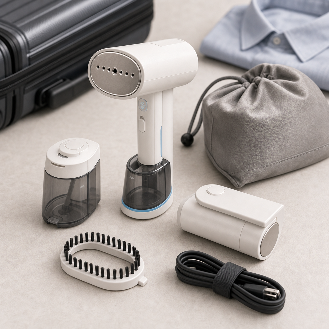 Portable travel garment steamer